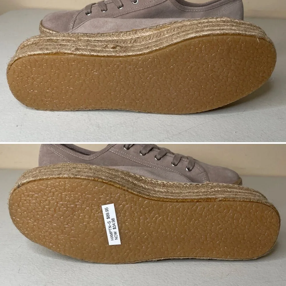 Steve Madden Hampton Tan Suede Platform Espadrille Sneakers Size 10
